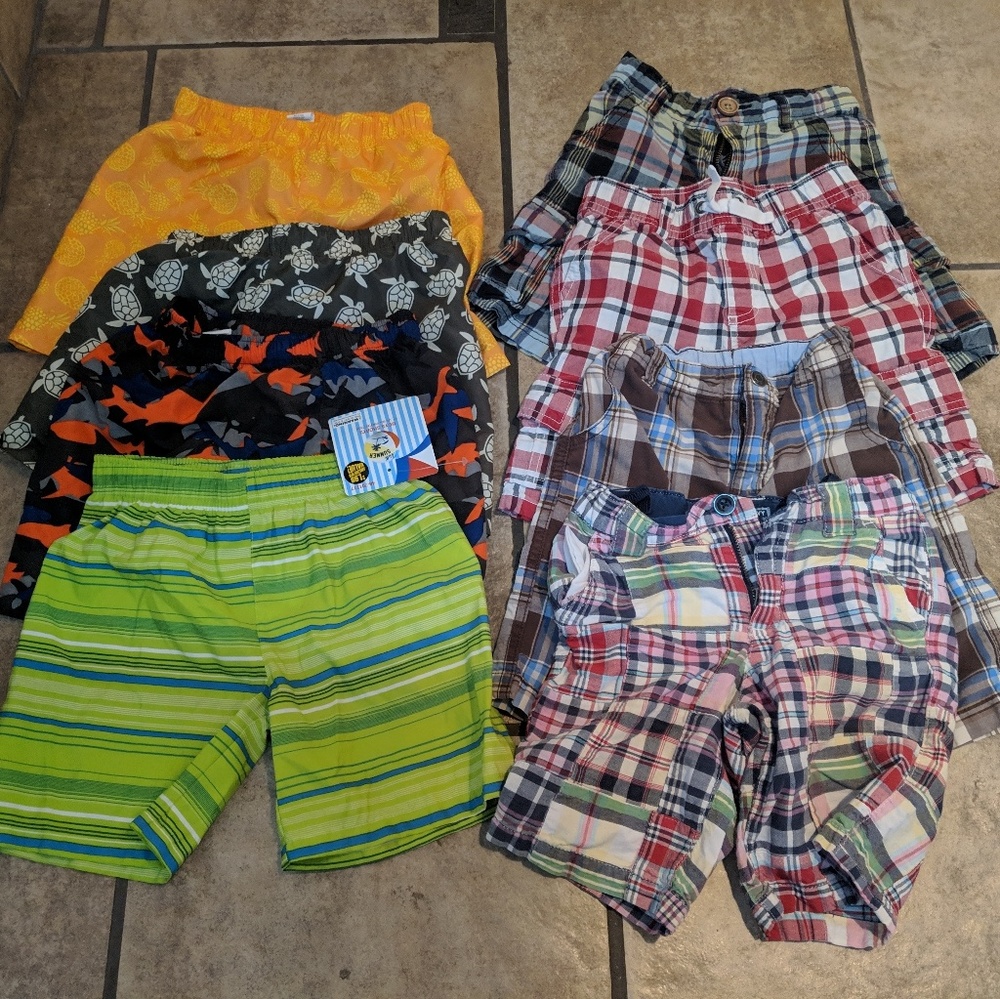 Boys 4T shorts and swim trunks 8 pieces total